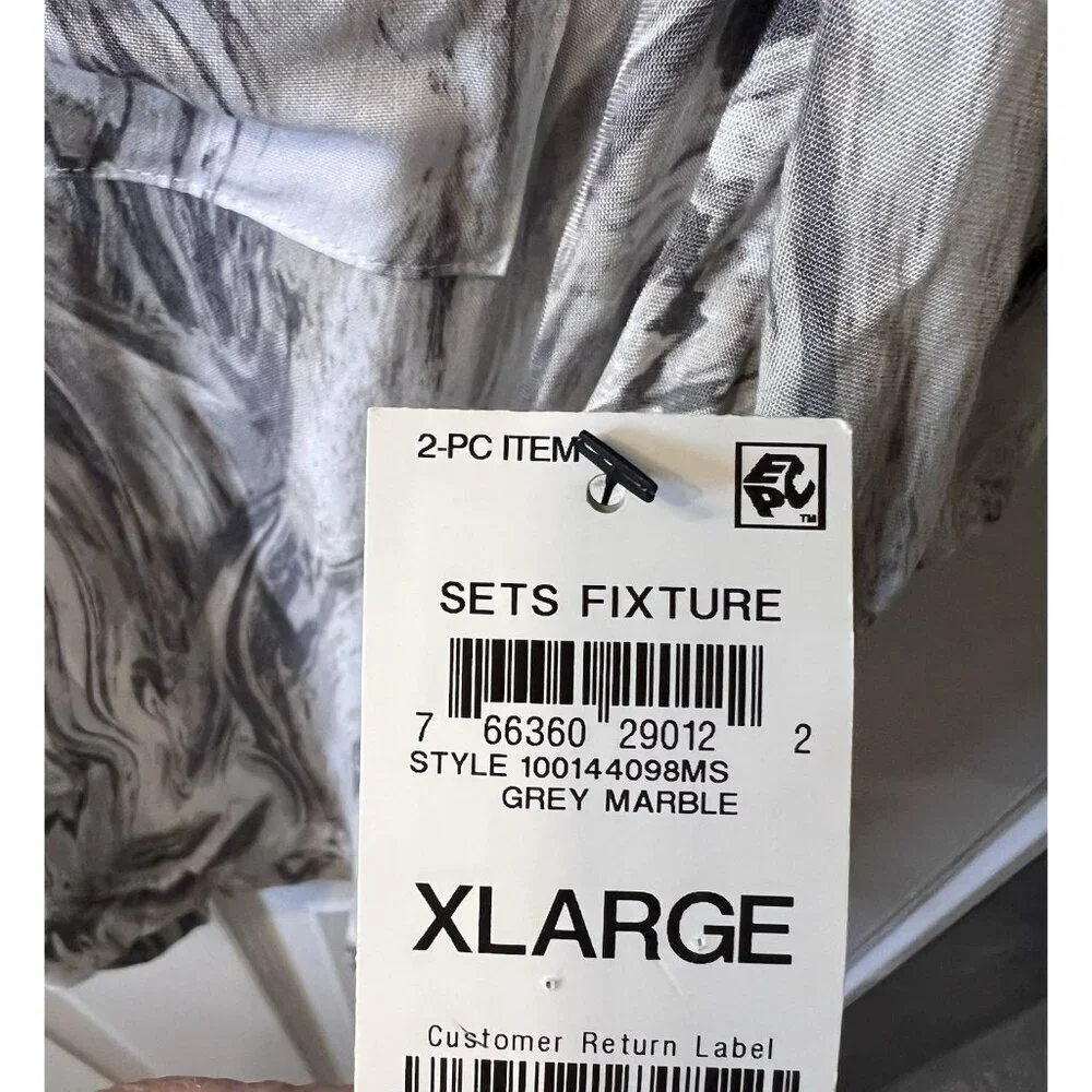 Alfani Intimates Women’s Pajama Top Size XL Grey Marble Short Sleeve NWT - Picture 4 of 7